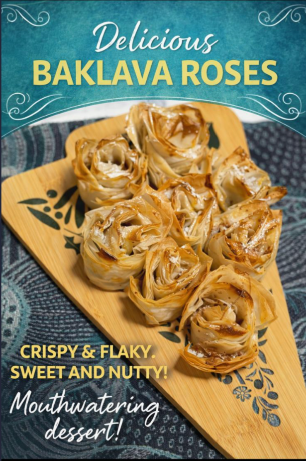 Persian Baklava with pistachios and rosewater