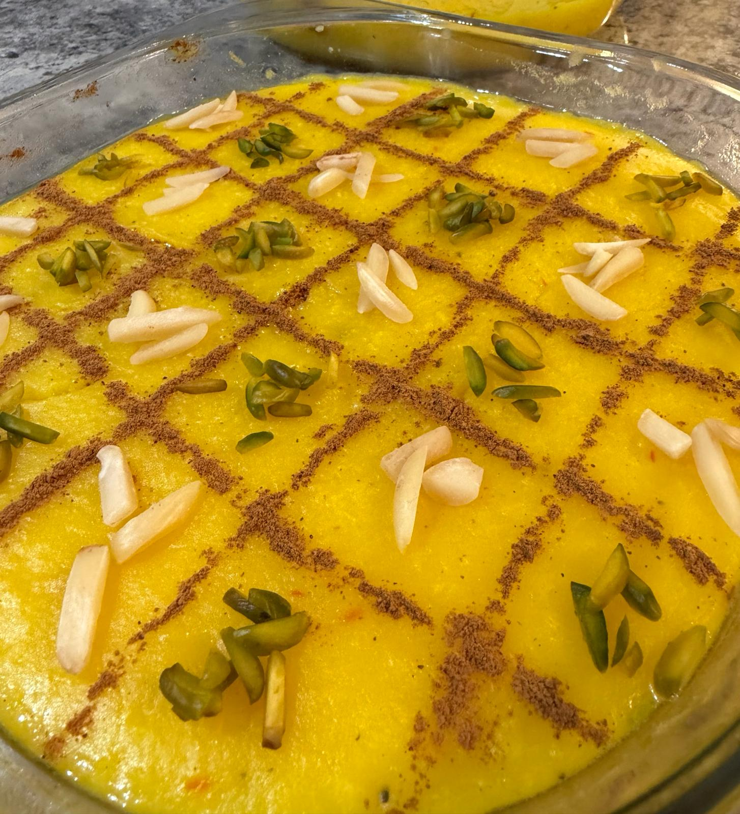 Sholeh Zard (Traditional Persian Saffron Rice Pudding)